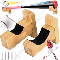 Présentoir à Battes De Baseball En Bois Rustique – Autoportant Ou Mural – Capacité 10 Battes – Neuf