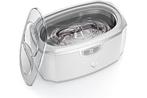LIFE BASIS LifeBasis Limpiador Ultrasonidos 45KHZ 420ML Limpiador Ultrasónicos Limpiador De Gafas Ultrasonido con Soporte de Reloj para Gafas,Joyas,Relojes,Dentaduras Postizas,Monedas,Cuchillas de Afeitar