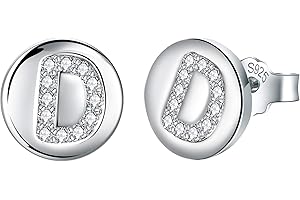 J.Endéar Earrings Initial Letter A-Z for Women Girls 925 Sterling Silver Hypoallergenic Tiny Studs, Jewelry Birthday Children's Day Gifts for Kids Daughter