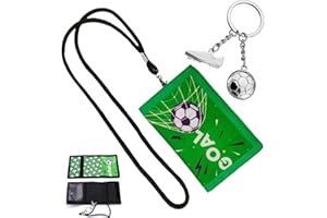 MEIFIYU Portafoglio Bambino, Portamonete Bambino, Portafoglio per Bambini Motivo Calcio con Portachiavi da Calcio, Portafoglio Animati con Chiusura Lampo per Adolescenti, Ragazzi E Ragazze (Motivi Di Calcio)
