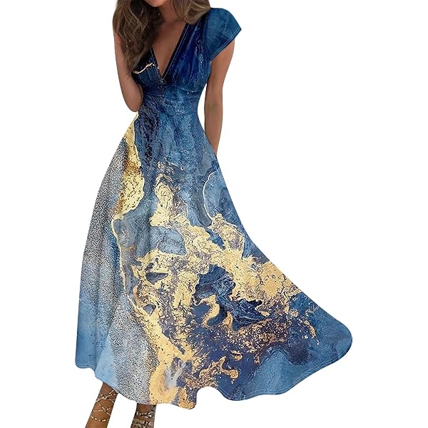 Robe Maxi En Mousseline De Mousseline À Imprimé Floral Femme V Couche À Manches Longues Robe De Plage Décontractée 2024 Nouveaux Vestidos En Ligne Plus Taille Du 20,13 € | DHgate
