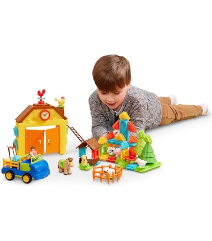 Blocks Town Dg Dal Negro Giochi in legno 70 pezzi bambini, costruzioni