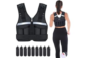 Sportneer Adjustable Weight Vest 0.9kg to 8kg, 9-in-1 Quickly Adjustable Running Vest for Men and Women, Strength Training, Calisthenics and Gym, Weight Vest