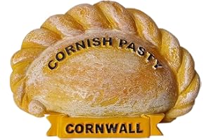 TUSINA Thomas Benacci Cornish Pasty Fridge Magnet - British UK Cornwall England Pastry Dish Souvenir for Visitors of Portreath, Newquay, Looe, Tintagel or Truro