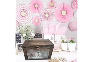 Didart Handmade Caja de Corazones Regalo Boda, Aniversario. Libro de firmas. Recuerdo de Boda, Comunión, Bautizo, Cumpleaños y Aniversario. Caja de Regalo. (Marrón Vintage)