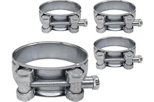 DIFORMA Paquete de 4 abrazaderas de tubo reforzadas fuertes de 64 a 67 mm, abrazaderas de manguera de tubo de acero galvanizado (4 piezas, 64 a 67 mm)