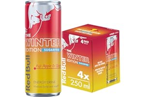 Red Bull Winter Edition Sugarfree Fuji Apple & Ginger Energy Drink 250ml 4 pack