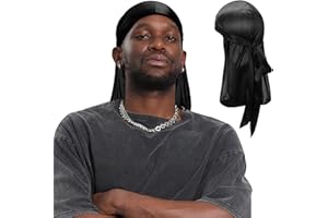 Century Star Satin Silk Head Wrap Durag Long Tail Beanies Men Women Headwraps Cap