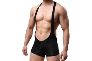 QiaTi Männer Unterwäsche Mesh atmungsaktive Athletische Unterstützer Slim Fit Activewear Jumpsuit für Männer