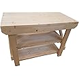 ACORN Wooden Workbench With Double Shelf - Handmade Heavy Duty Work Table - Made From Construction Grade Timber (6ft)