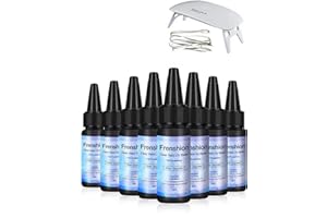 FRENSHION Lampada Inclusa UV Resina-8 Pezzi 30ML Cristallo UV Resina UV Cura Trasparente Colla per DIY Casa Professionale Artigianato Gioielli Orecchini Collana Braccialetto Casting e Rivestimento