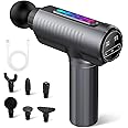 Sendowtek Portable Massage Gun, 30 Speed Powerful Massager Gun with 6 Massage Heads Type-C Charging Handheld Electric Massage Gun Deep Tissue