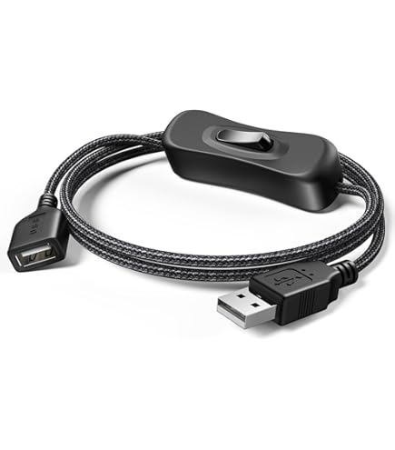 HUAZIZ 6 Pezzi Cavo USB da Maschio a Femmina con interruttore on/off(colore nero), 30cm prolunga USB interruttore a Bilanciere in linea per Lampada da Tavolo a LED HUAZIZ 6 Pezzi Cavo USB da Maschio a Femmina con interruttore on/off(colore nero), 30cm prolunga USB interruttore a Bilanciere in linea per Lampada da Tavolo a LED