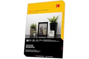 Kodak Photo Paper A4 (Glossy 240gsm - 50 Sheets) Premium Photographic Paper, Universally Compatible with all Inkjet Printers, Perfect Printing for HP, Epson, Canon & Many More (Size 210 x 297mm)
