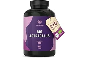 ‎TRUE NATURE Bio Astragalus - 270 Kapseln - HOCHDOSIERT: 3000 mg reinem Bio Rohstoff pro Tag - mit Polysacchariden - Reines Bio-Tragant - Ohne unerwünschte Zusätze - Vegan