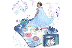 Could Spark Dance Mat Gifts for Girls Frozen Toys Dance Mat for Kids Ages 4-8 3modes Built-In Music Pad Light Up Electronic Princess Theme Wiggle Pad Toy for Holiday Outdoor Travel Children's Day gift