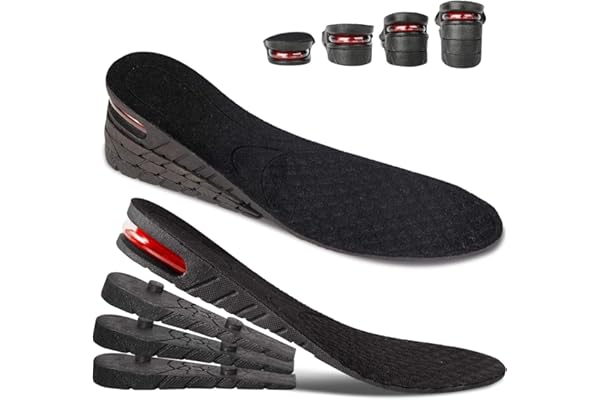 VazzLox Height Increase Insoles for Men & Women Soft 4-Layer Height Hoppers for Men Comfortable Breathable & Adjustable Height Insoles for Men Lift Up To 9cm Height Booster Shoe Heel Orthotic Soles