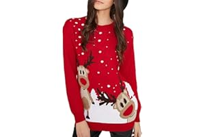 RED OLIVES New Unisex Ladies Men Kids Christmas Jumper Reindeer Snowflakes Knitted Xmas Long Sweater Top