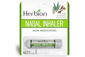 Herbion Naturals Nasal Inhaler, Clears Nasal Passages, Menthol, Eucalyptus Oil, 0.05 Fl Oz (1.5ml)