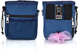 Reopet Waterproof Dog Treat Pouch Bag with Multiple Pockets,Waterproof and Wearable,Adjustable Belt 3 Ways to Wear, Built-in Poo Bag Dispenser, Hands Free Carries for Brilliant for Walking Outside