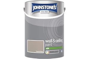 Johnstone's - Wall & Ceiling Paint - Toasted Beige - Silk Finish - Emulsion Paint - Fantastic Coverage - Easy to Apply - Dry in 1-2 Hours - 12m2 Coverage per Litre - 5L