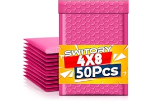 ‎SWITORY Switory 50pcs 10.2x17.7cm Versandtaschen, Gepolsterte Umschläge Bubble Lined Poly Mailer Selbstversiegelnde Schwarz für die Verpackung