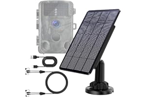HONECUMI Trail Camera Solar Panel with Battery Build-in 4000mah Rechargeable Lithium + Output 12V/1A 6V/1.5A Power Supply Solar Panel Kit for Hunting Trail Camera Outdoor,IP66 Waterpoof,2 in 2 Charging Cable