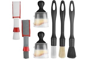 PRZRAO 7 Pezzi Spazzola per Interni Auto, Pennello Pulizia Auto, Pennelli Detailing Auto Spazzola, pennelli Detailing Auto, Spazzola per La Pulizia del Sedile del Cruscotto dell'Aria