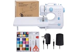 EISEWBOA Sewing Machine for Beginners with Expansion Table Mini Small Sewing Machines for Adult and Kids Ages 8-12 Easy Sewing with Foot Pedel 12 Builit-in Stitches with Bobbins with 42 Pcs Sewing Kit1