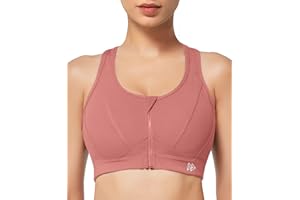 Yvette Sujetador Deportivo con Soporte Fuerte, Cierre Frontal, Malla de Gran tamaño, Espalda de Corredor para Correr, Trotar, Montar