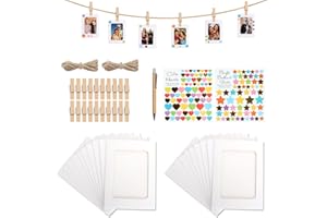 TOPCZY 20 Stück DIY Karton Bilderrahmen Set, 6 Inch Papier Foto Flim Hängender Fotorahmen, Kreative Kraftpapier Fotorahmen mit Aufklebern Kugelschreiber, Wandbild Hängerahmen Album für Zuhause Schule Büro