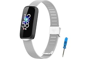 SenMore Metalowy pasek zamienny kompatybilny z Fitbit Luxe, metalowy pasek ze stali nierdzewnej, akcesoria do zegarków, modny i elegancki pasek zastępczy, pasuje do Fitbit Luxe