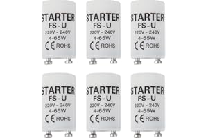 IBEIKE Fluorescent Light Starter Switches - 6 Pcs 4-65w/220-240V Starters for Fluorescent Tubes Lamps for Fluorescent Tube Strip Light Starter for Fluorescent Lights