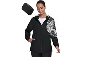 MoFiz Chaquetas Impermeables Mujer Chaqueta Chubasquero Plegable Ligero Cortavientos Impermeable para Ciclismo Acampada Trekking Viajes Senderismo