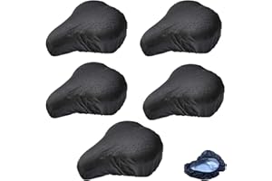 Gruvox 5 Pcs Waterproof Bike Seat Covers Bike Saddle Cover Bicycle Seat Cover Waterproof Water and Dust Resistant Bike Saddle Cover with Elastic Washable Bike Saddle Cover for Women Men(Black)
