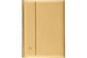 Leuchtturm 358058 Album per la Raccolta dei francobolli Comfort - DIN A4, 64 Pagine, Strisce di Vetro, Copertina Imbottita - Oro