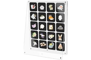Qivine Vitrine à Épingles en Acrylique - Présentoir Double Face avec Couvercle Transparent en Feutre, pour Médailles et Broche Collection à Collectionner