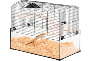 ALL FOR WAN'S LIFE ZOLUX Neo Panas Small Cage with Glass Litter Box- Black