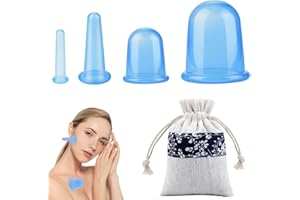 Ventosa Celulitis, yisight Ventosas Faciales, 4 Piezas Ventosas de Silicona, Copas Masaje Celulitis para Antienvejecimiento Reducción Arrugas Alivio Del Dolor Relajación