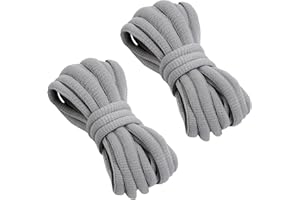 VSUDO Lacets Ovale pour Chaussures de Baskets, Lacets de Sport Demi-ronds, Oval Black Sport Laces, Lacets Chaussures de Course sur Route, Lacets Chaussures de Running pour Femme ou Homme