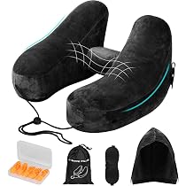 HITSZS Coussin Nuque Voyage Gonflable - Oreiller Ergonomique Compact Avec Housse Lavable