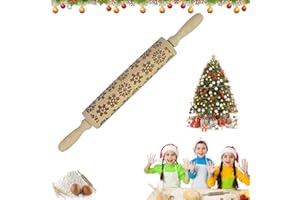 JIASHA Natale Mattarello,Goffratura Mattarello,Mattarello Natale Mattarello Inciso per Biscotti,Bambini Rolling Pin Biscotti,per Natale Biscotti ​3D ​Strumenti di Cottura