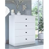 metalia GM 083 ALMİNA 4 &Ccedil;EKMECELİ D&Uuml;ĞME KULPLU BEYAZ ŞİFONYER