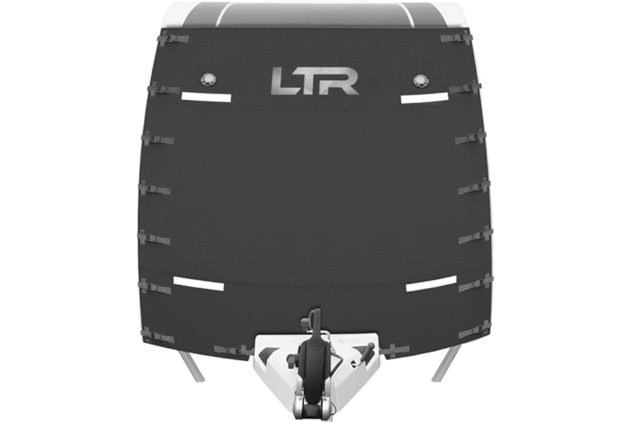 LTR Caravan Universal Front Towing Cover Protector with Stone Chip Protection, Weatherproof Accessories, Safety Covers for Caravan Towing Dark Grey