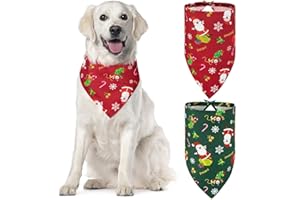 KIIWAH 2 Pezzi Bandana Cane Natale, Bandana Natalizia per Cane, Sciarpa per Cani e Gatti di Taglia Piccola, Media e Grande