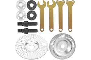 Qixuer 2 Piezas Muela Abrasiva de Madera,Disco de Corte de Amoladora de Ángulo Disco de Amoladora Angular Con 2 Set Adaptador de Amoladora Angular Disco Abrasivo de Tallar para Amoladora Angular
