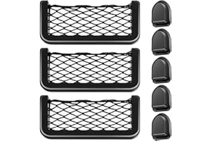 NHPY 3 Redes de Malla para Coche, Bolsa de Malla Autoadhesiva Universal, Negro