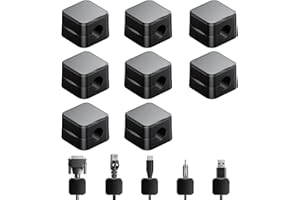 NEUTYPECHIC 8 PCS Clips de Cables, Organizador Cables Magnético Adhesivo Multiusos para Escritorio, Soporte para cables para Mesitas de Noche, Oficinas, Sujeta Cables para Hdmi USB Auriculares
