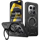 KANSi Case for Xiaomi Poco M8 Pro 5G, Anti-Shock Resistant Protective Case with Rotating Ring Stand &ndash; Black Layer