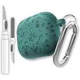 EWEC AirPods 4. Nesil Uyumlu &Ccedil;i&ccedil;ek İşlemeli Premium Silikon Kulaklık Kılıfı ve 3'&uuml; 1 Arada Bluetooth Kulaklık Temizleme Kalem